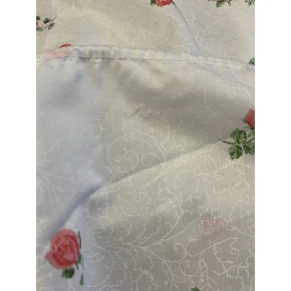 VTG Thomaston New Era‎ Pink Roses Full Size Flat & Fitted Bed Sheets No Iron